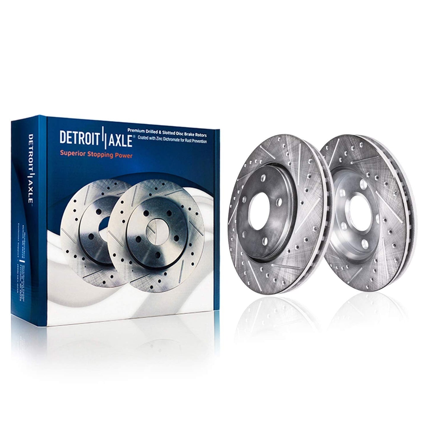 Detroit Axle - Front Brake Rotors for Nissan 370Z INFINITI G37 Q50 M37 M56 FX50 Q60 370Z Q70 QX70 M35H Drilled and Slotted Disc